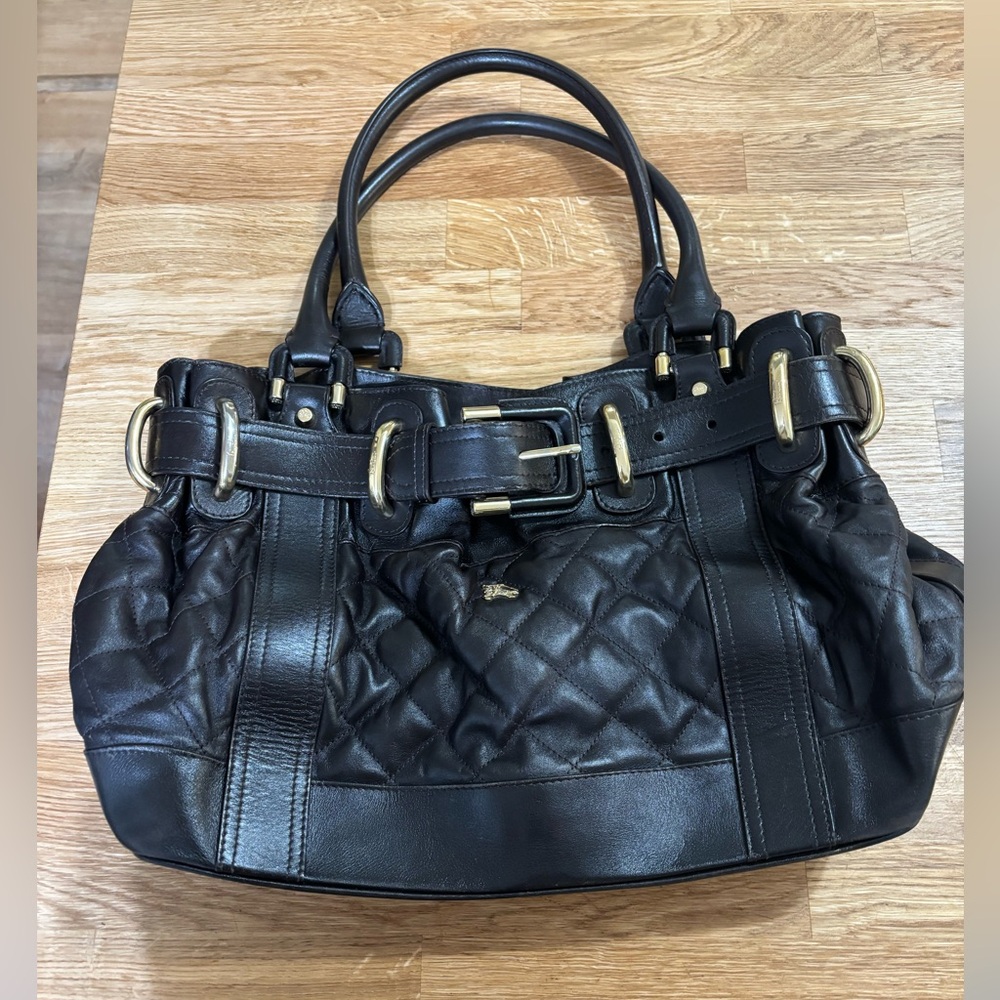burberry buckle hobo bag dark brown